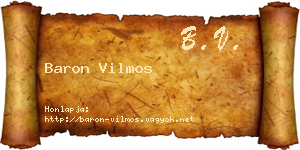Baron Vilmos névjegykártya